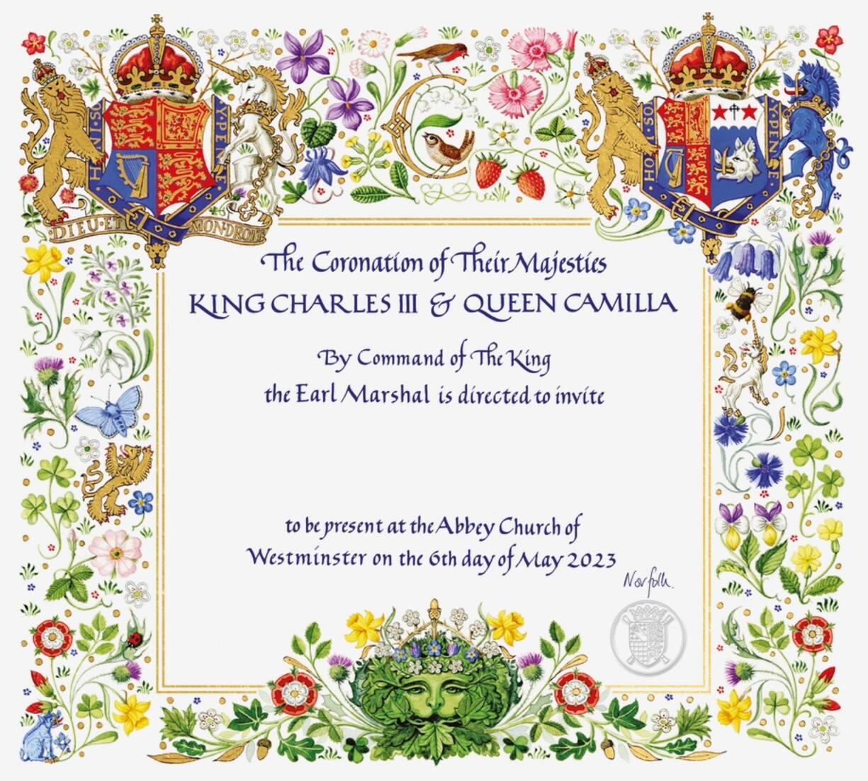 L'invitation au couronnement de Charles III