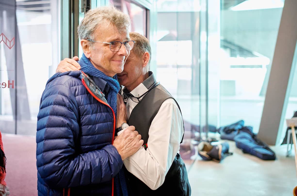 Sierre, le 22 avril 2023, Didier de Courten, avec sa femme Carmelia, donne une dernière réception faisant office d'apéritif d'adieu