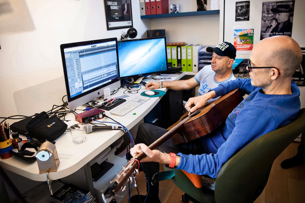 Session de studio pour Jérémie Kisling et Gérald Métroz