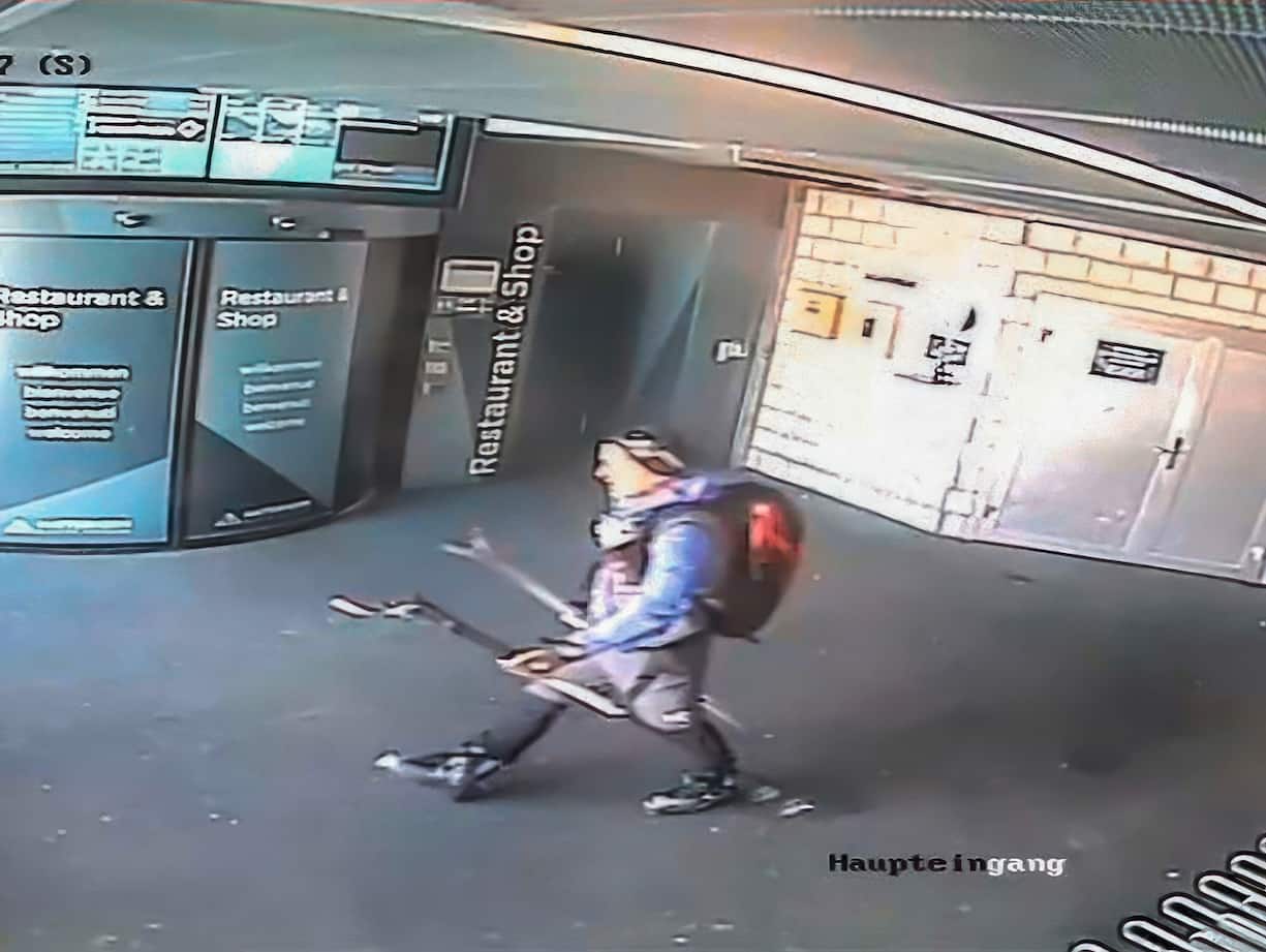Caméra de surveillance au Petit Cervin. Cette photo est la dernière prise en Suisse de Karl-Erivan Haub.
