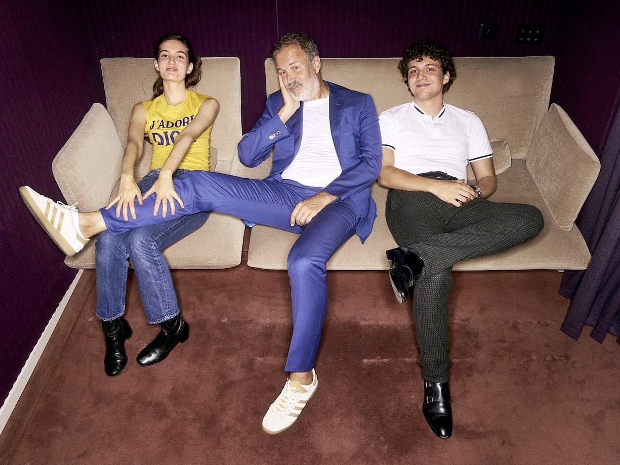 Zep entouré de Justine et Charles, deux de ses trois enfants.