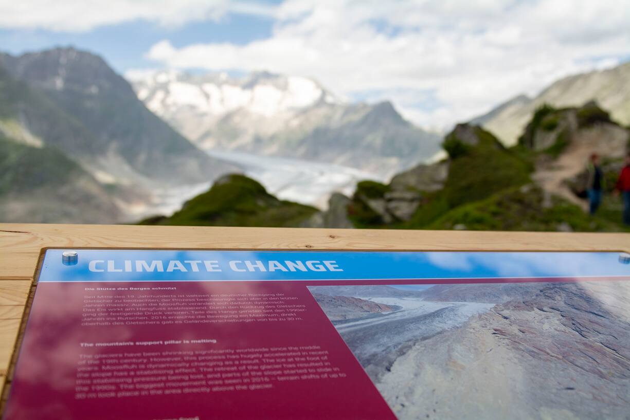 Geologiesteg Moosfluh in der Aletsch Arena