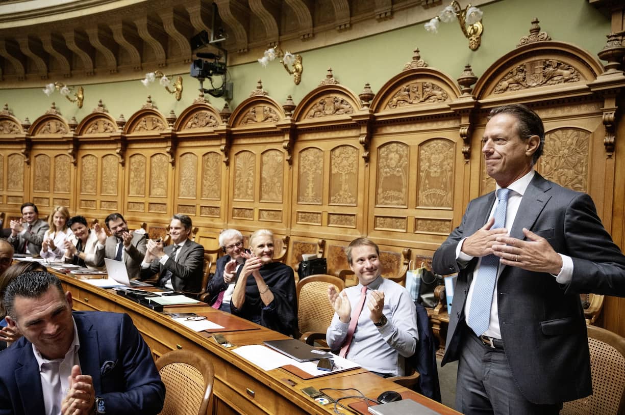 Le conseiller national Christian Lüscher lors de sa dernière séance parlementaire le 29 septembre