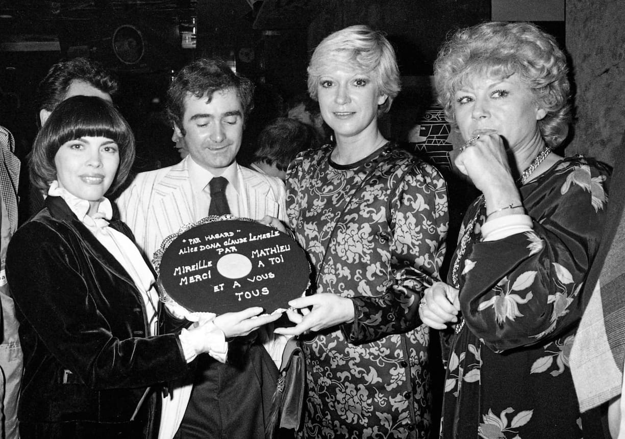 Claude Lemesle avec Mireille Mathieu et Alice Dona