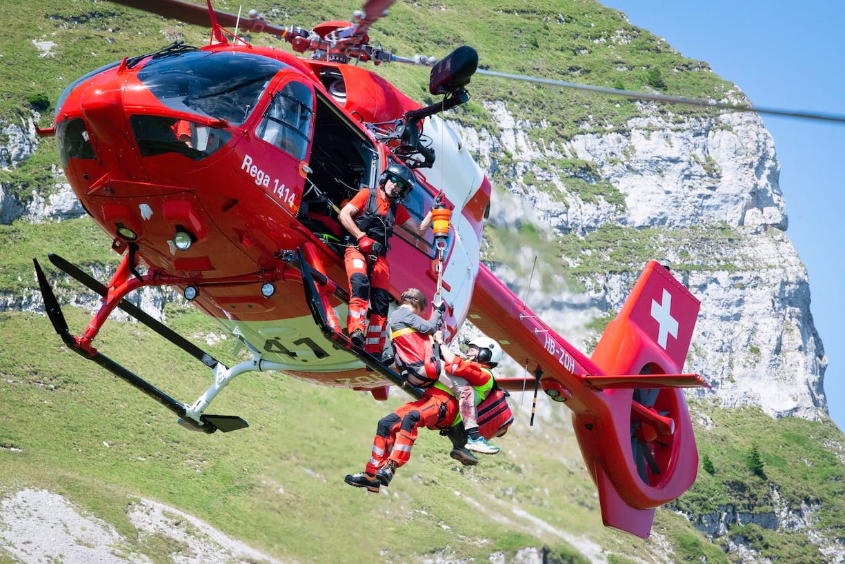 Intervention de la Rega dans la région de Leysin