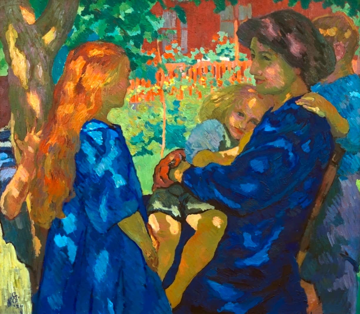 Tableau de Giovanni Giacometti intitulé «Sous le sureau», peint en 1911