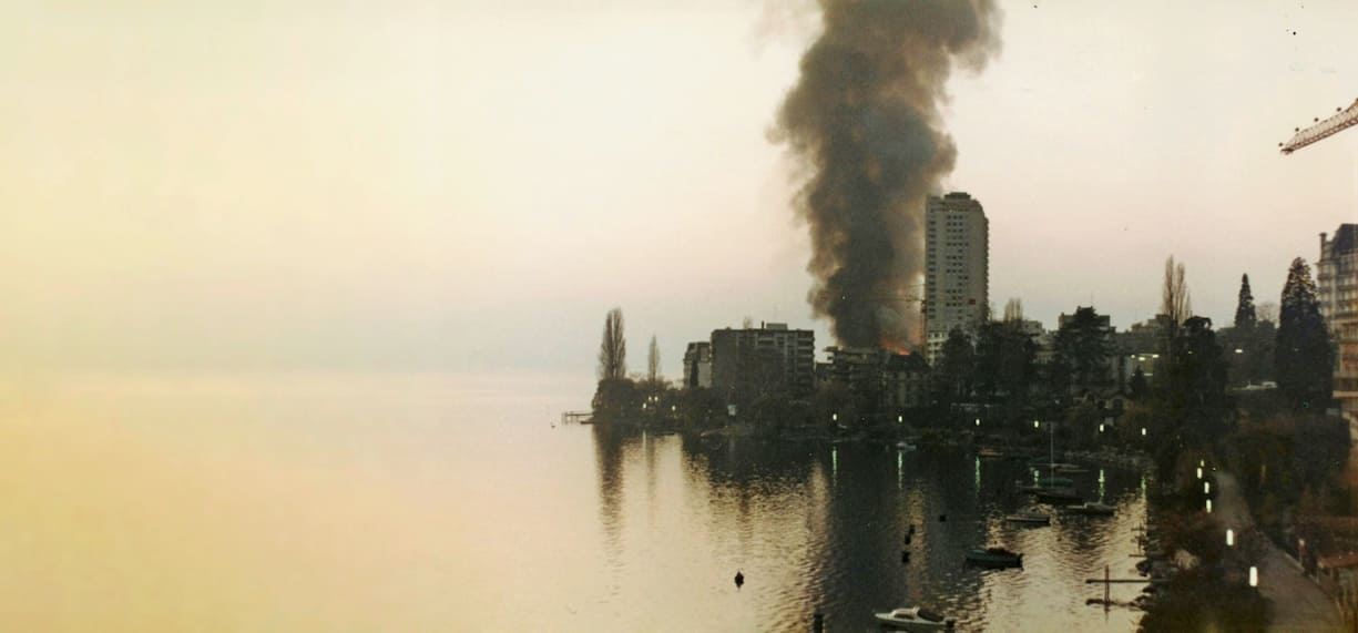 Incendie du Casino de Montreux en décembre 1971