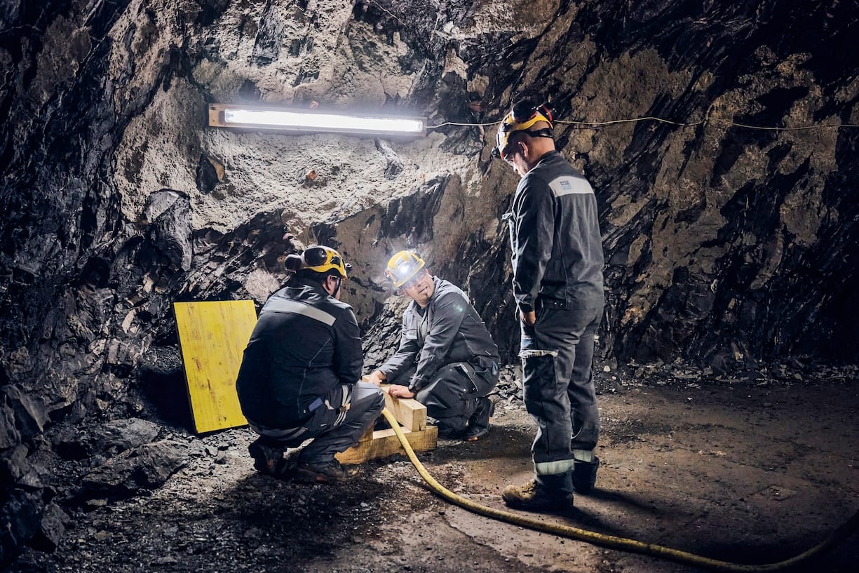 Les trois mineurs des Mines de sel de Bex, Gabriel Carrasco, Eric Caillet-Bois et Marcio Ferreira
