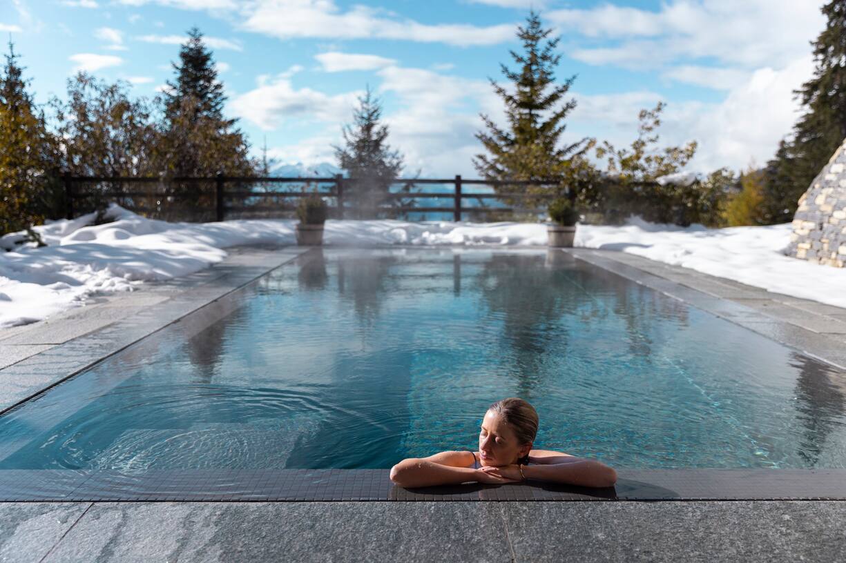 Crans-Montana, Hotel Le Crans, panorama pool