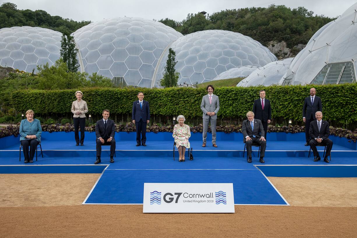 La reine Elisabeth avec les membres du G7