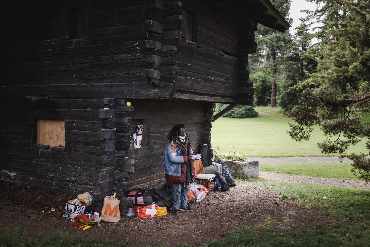 Lamine dans le parc de La Grange