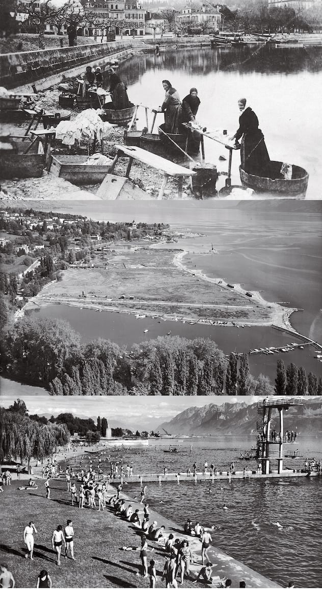 Berges du lac Léman au 20ème siècle