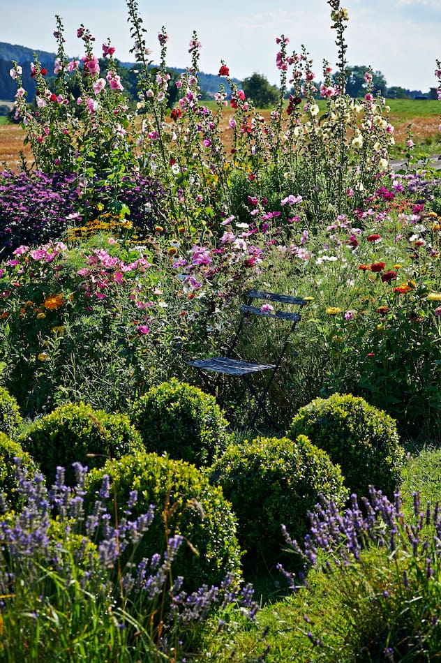 Jardin paysan en fleurs de Betty et Marcel