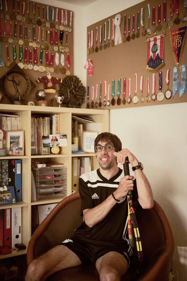 Olivier, 38 ans, pratique le tennis et participera aux National Summer Games de Saint-Gall