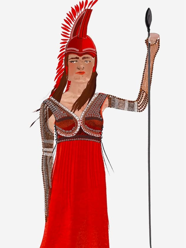 Le dessin de Mariel Manuel pour le costume de Minerve.