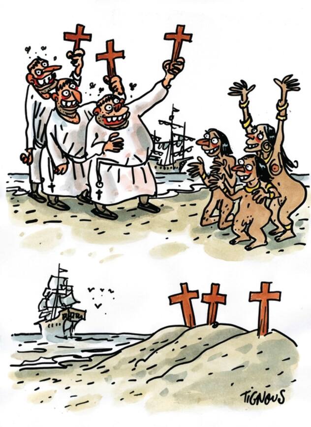 Dessin de Tignous sur la religion catholique