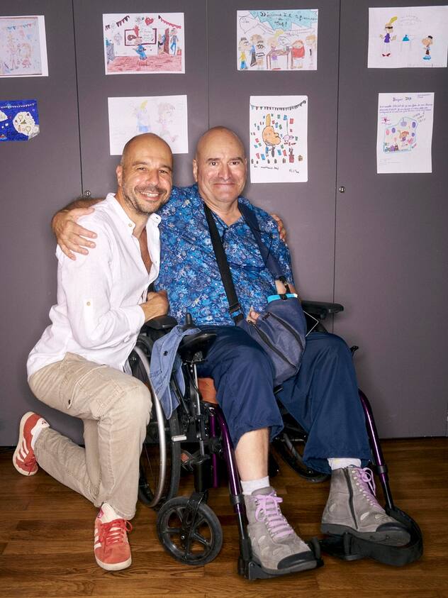 Les dessinateurs Tébo et Maëster au cocktail pour Zep à Paris