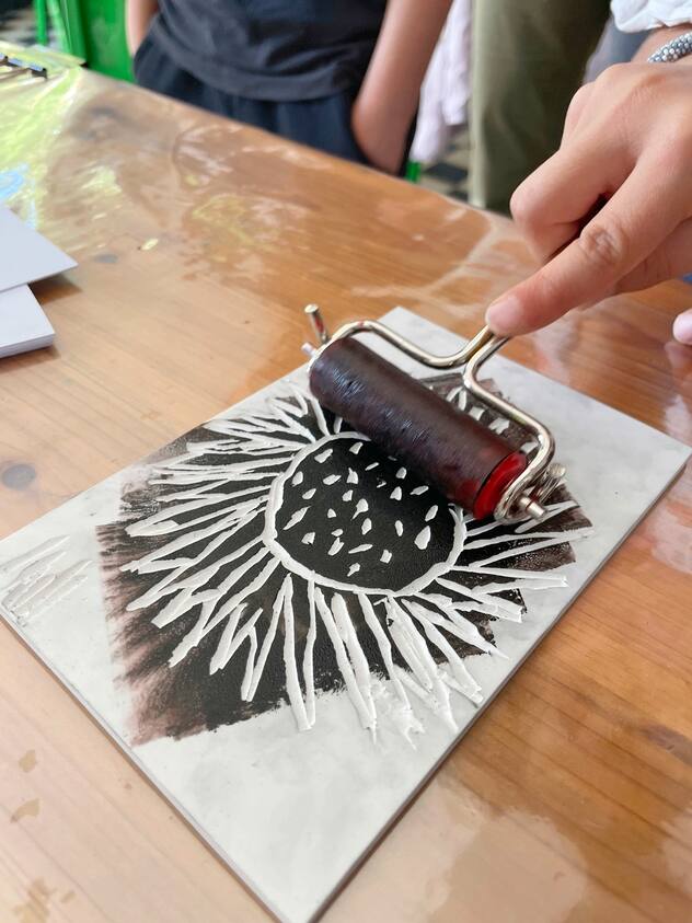 Retour de l'atelier Linogravure du 30 septembre 2023