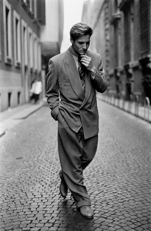 Look de la collection hommes automne-hiver 1989 de Giorgio Armani