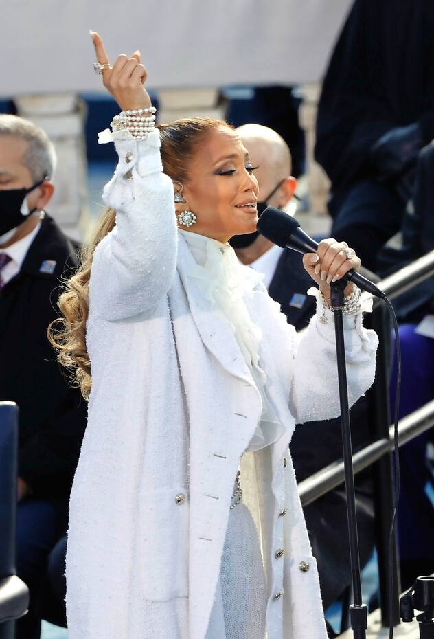 Jennifer Lopez performs during the inauguration of Joe Biden as the 46th President of the United States on the West Front of the U.S. Capitol in Washington, U.S., January 20, 2021. REUTERS/Brendan McDermid