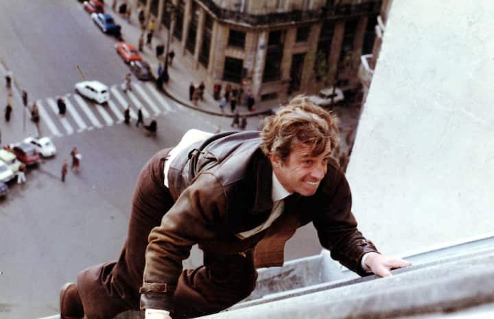 Jean-Paul Belmondo sur le tournage du film "Peur sur la ville". 1974 File Photo - French actor Jean-Paul Belmondo
