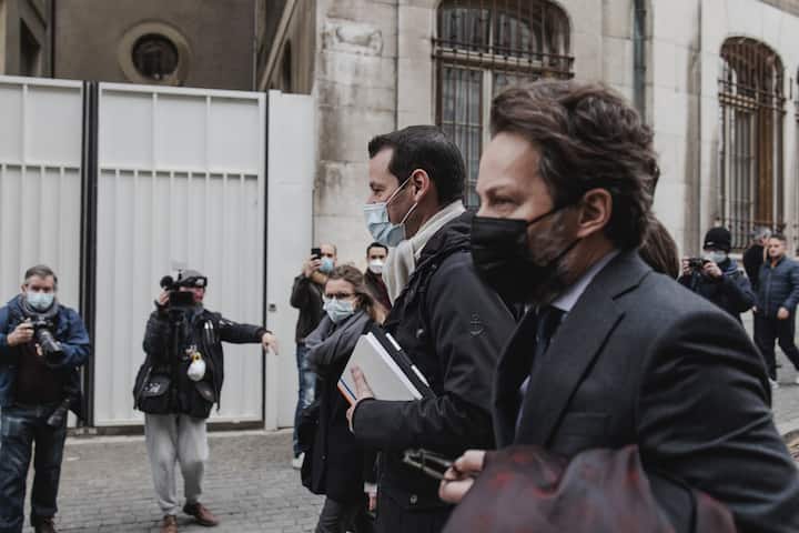 GenÃ¨ve, Suisse, 22 feÌvrier 2021. Jour du verdict. Pierre Maudet est condamnÃ© Ã  des jours ammende pour le volet du voyage et blanchi pour la question du financement du sondage. Â© Niels Ackermann / Lundi13