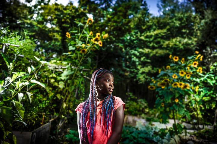 Vanessa 9 ans du Nigéria. >. CENTRE DâHEÌBERGEMENT COLLECTIF DU BOIS-DE-BAY, Hospice Général. Genève septembre 2020. © Nicolas Righetti | Lundi13