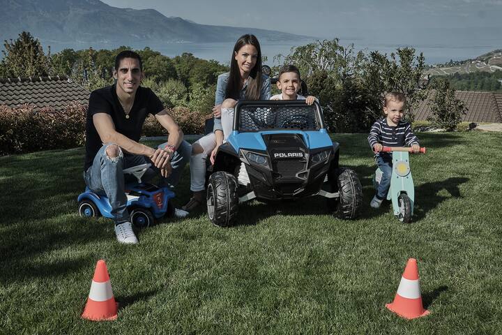 Sébastien Buemi et sa famille: Jennifer, Jules et Theo