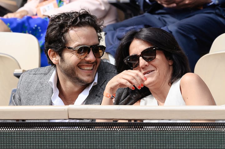 Florence Foresti and Alexandre Kominek durant Roland Garros