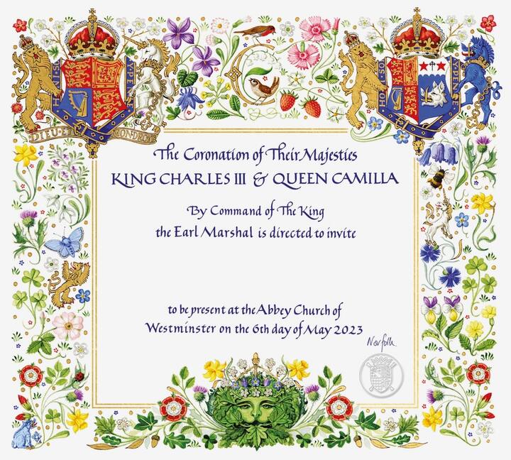 L'invitation au couronnement de Charles III