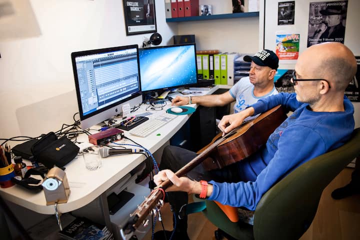 Session de studio pour Jérémie Kisling et Gérald Métroz
