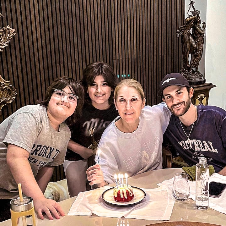 Céline Dion avec ses fils