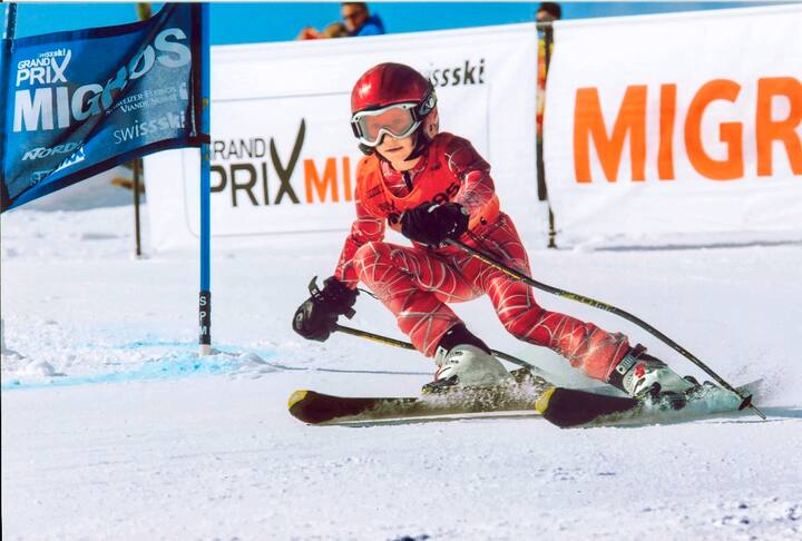 Arnaud Boisset à l'âge de 8 ans, disputant sa première finale du Grand Prix Migros à Zermatt