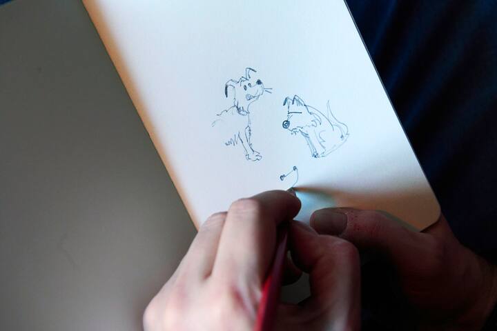 Extrait d'un carnet de notes du dessinateur Pitch Comment