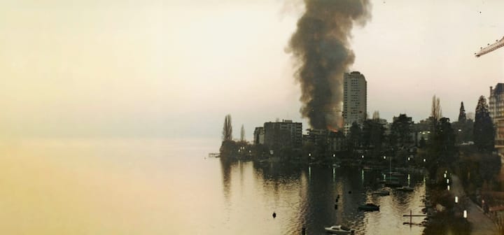 Incendie du Casino de Montreux en décembre 1971