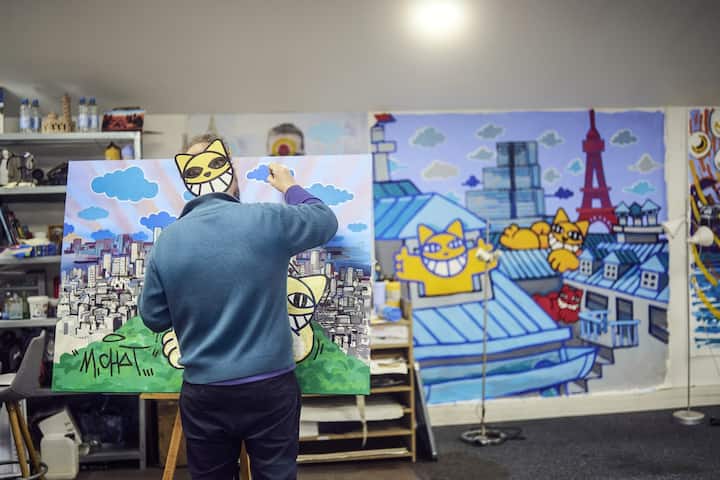 L'artiste Thoma Vuille, alias M. Chat