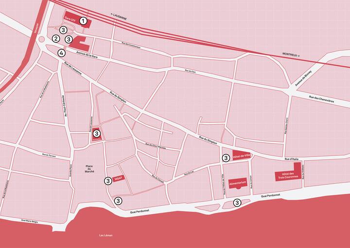 Plan de Vevey et des expositions