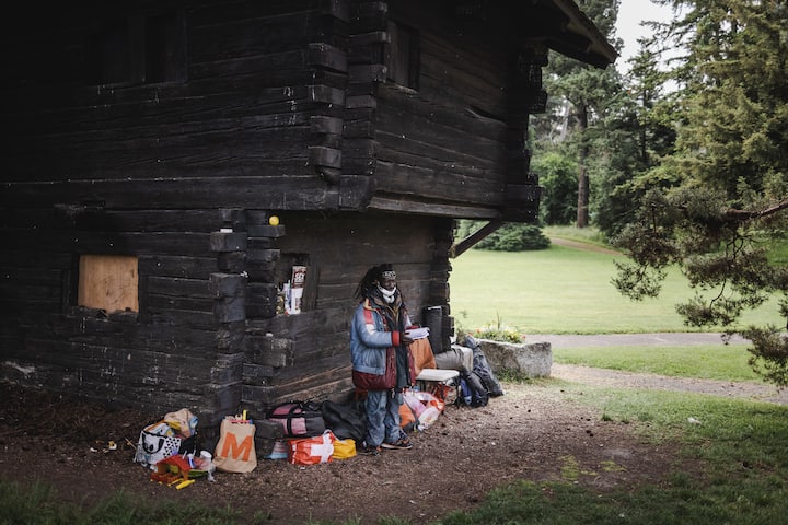 Lamine dans le parc de La Grange
