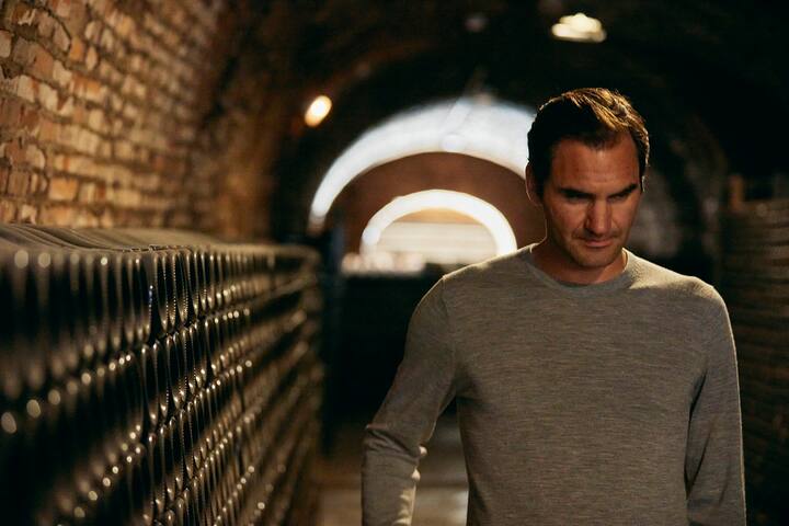 Roger Federer in the cellars