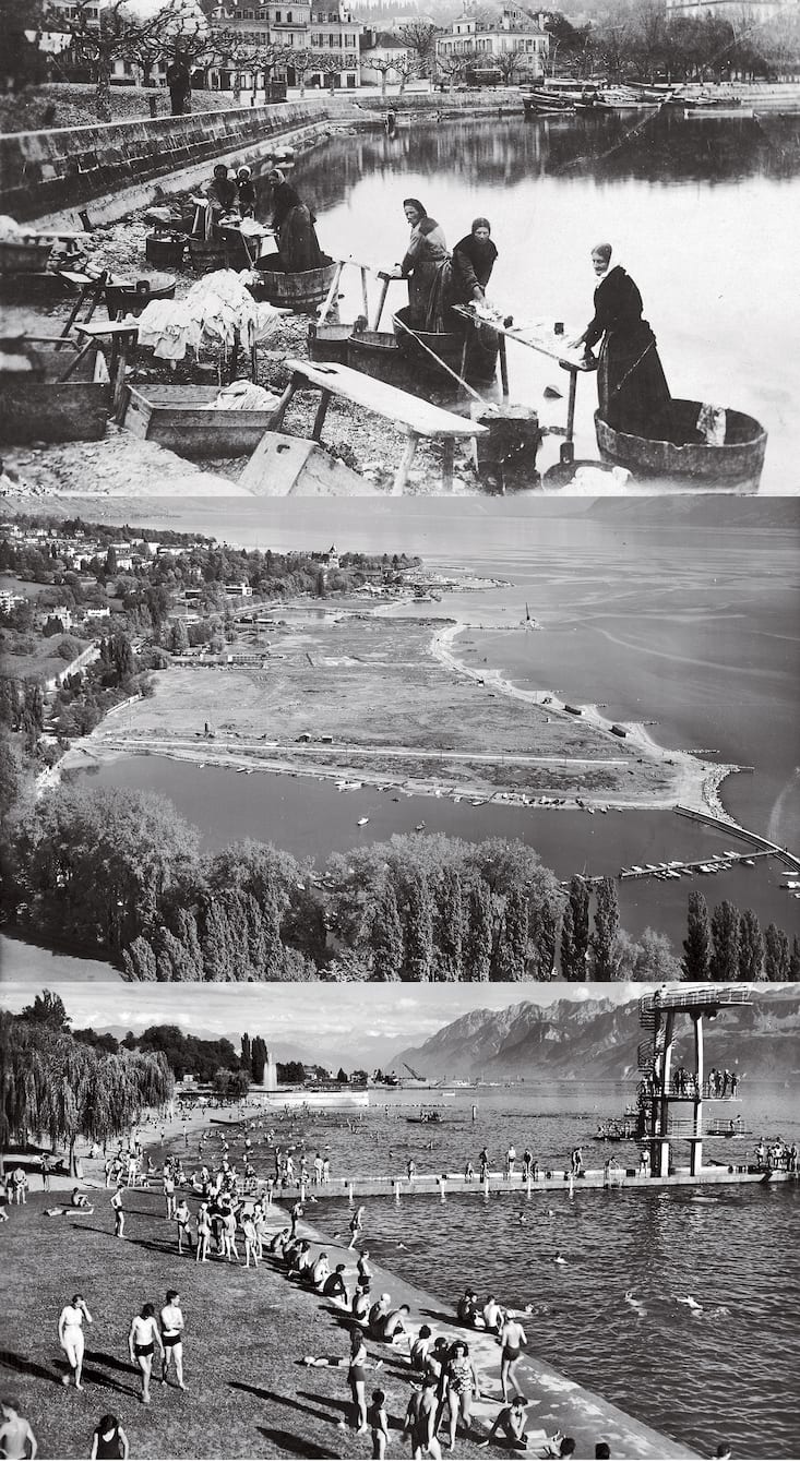 Berges du lac Léman au 20ème siècle