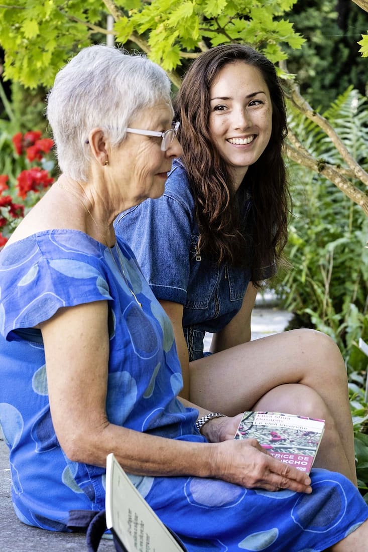 Elisa Shua Dusapin et son ancienne prof de français Dominique Blétry